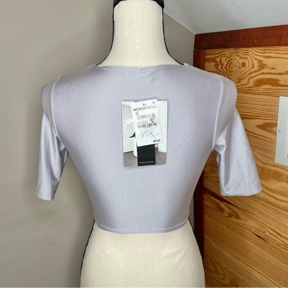Naked Wardrobe The Sleek T Crop Top in Lavender Purple Extra Small NWT - Picture 5 of 12
